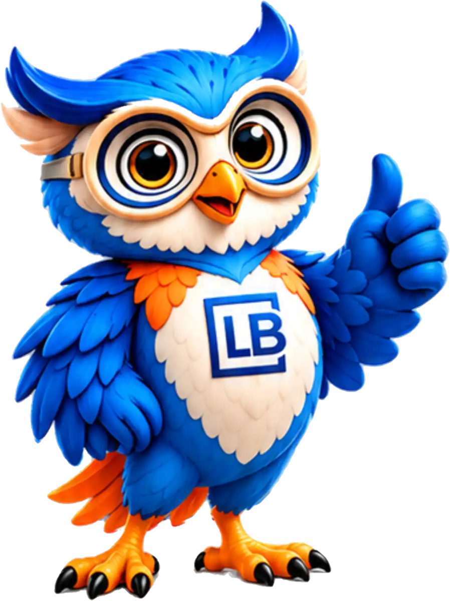LogBook owl mascot giving a thumbs up